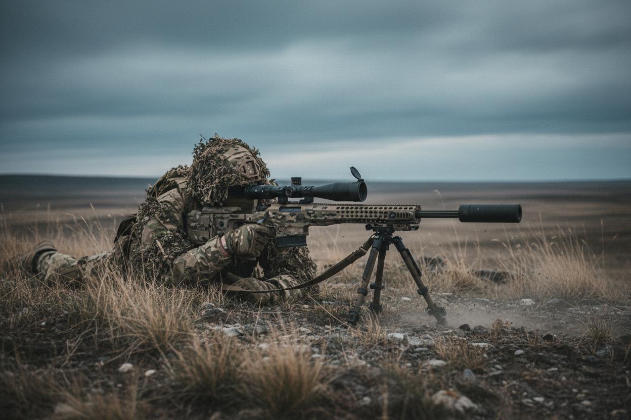 Sniper Tripod in the prone position