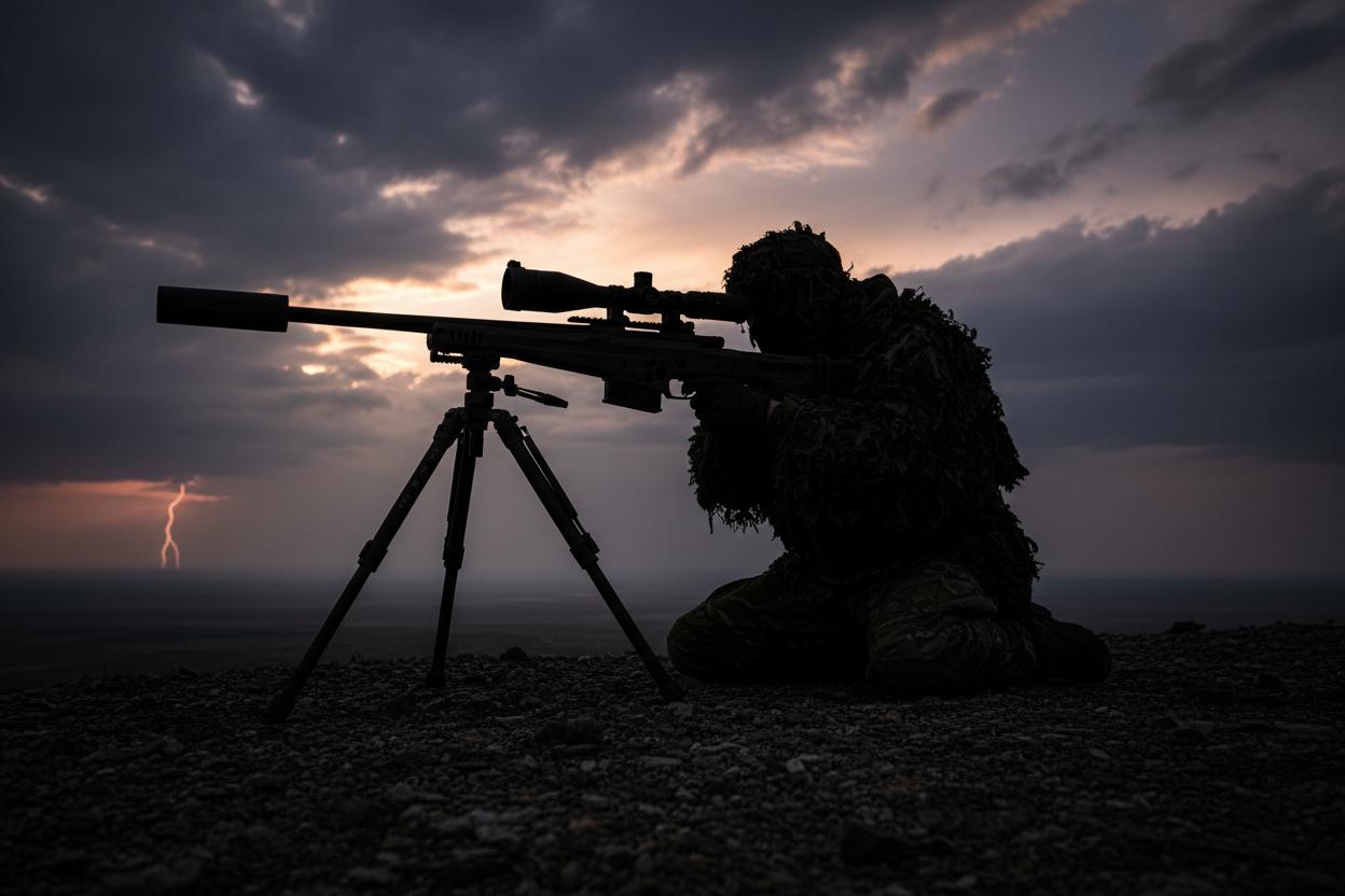 Sniper Tripod in the standing position